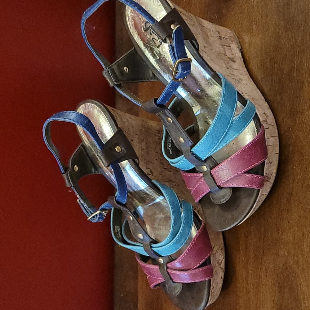 G:21 Strappy Sandals High Wedge Heel 6.5